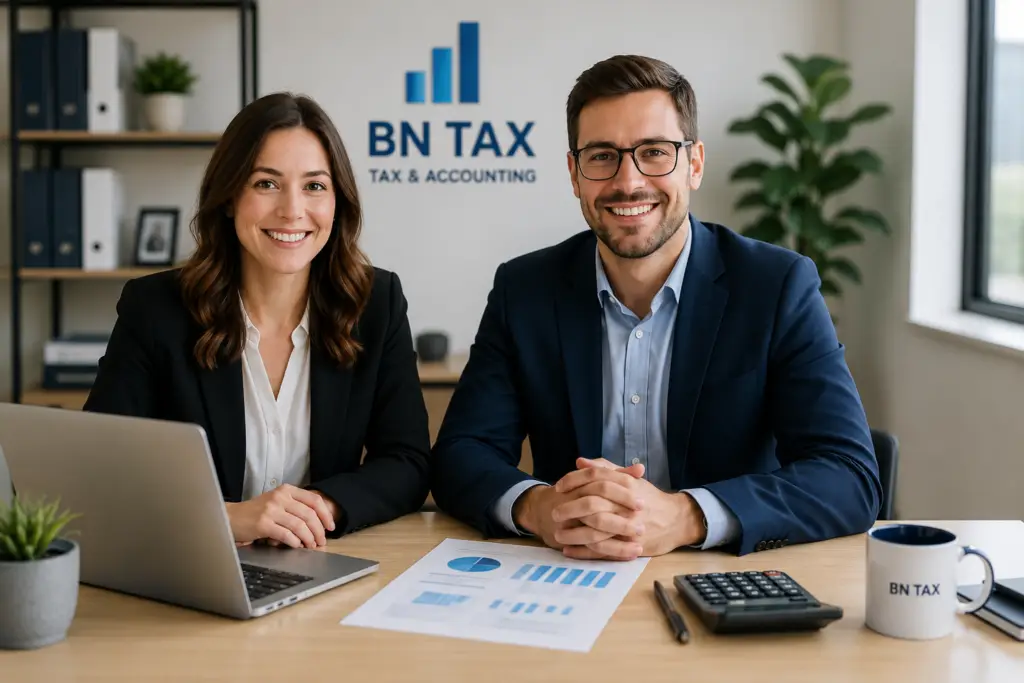 Small business owner working with BN Tax remote bookkeeping and taxation specialists