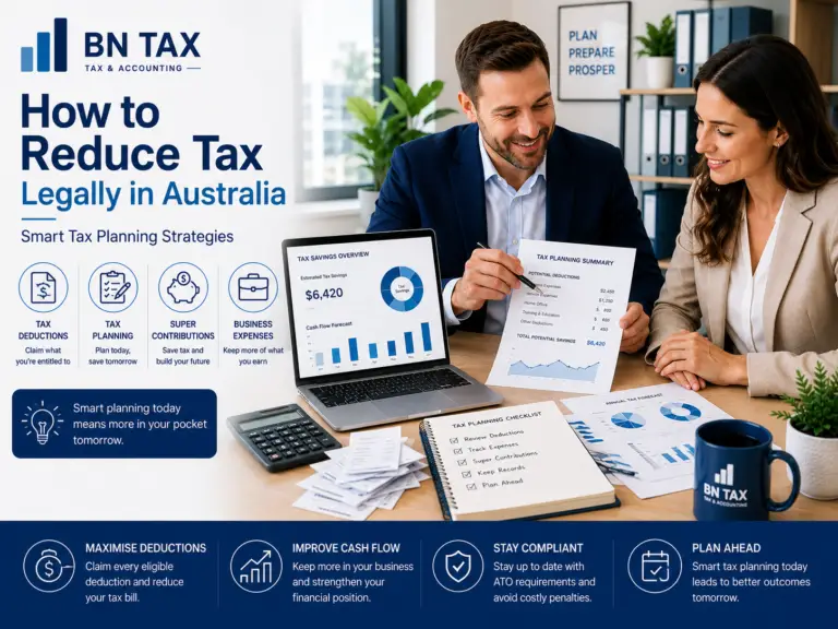 Australian small business tax planning and legal tax reduction strategies — BN Tax